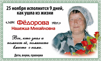   Фёдорова   Надежда Михайловна